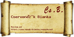 Cservenák Bianka névjegykártya