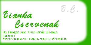 bianka cservenak business card