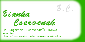 bianka cservenak business card